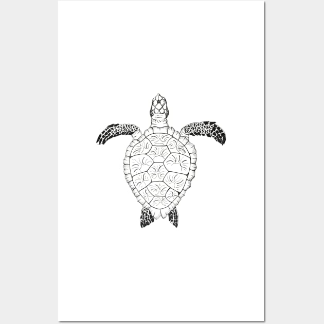 Black and White Sea Turtle Wall Art by cre8tive-liv